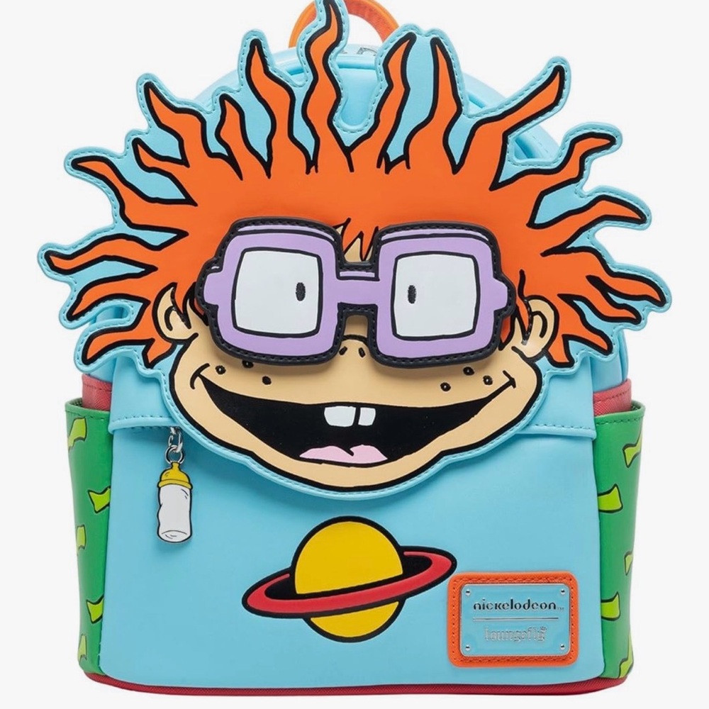 Loungefly Nickelodeon Rugrats Chuckie Backpack With Removable Glasses-NWT - Picture 3 of 9